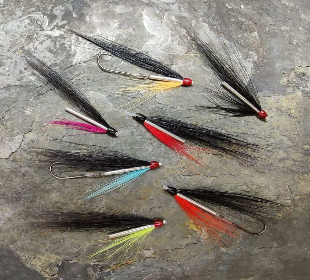 Simple sea trout needle tube flies